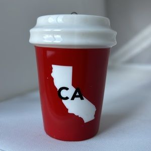 🎄 Starbucks California State shape holiday 2016 ceramic ornament CA
